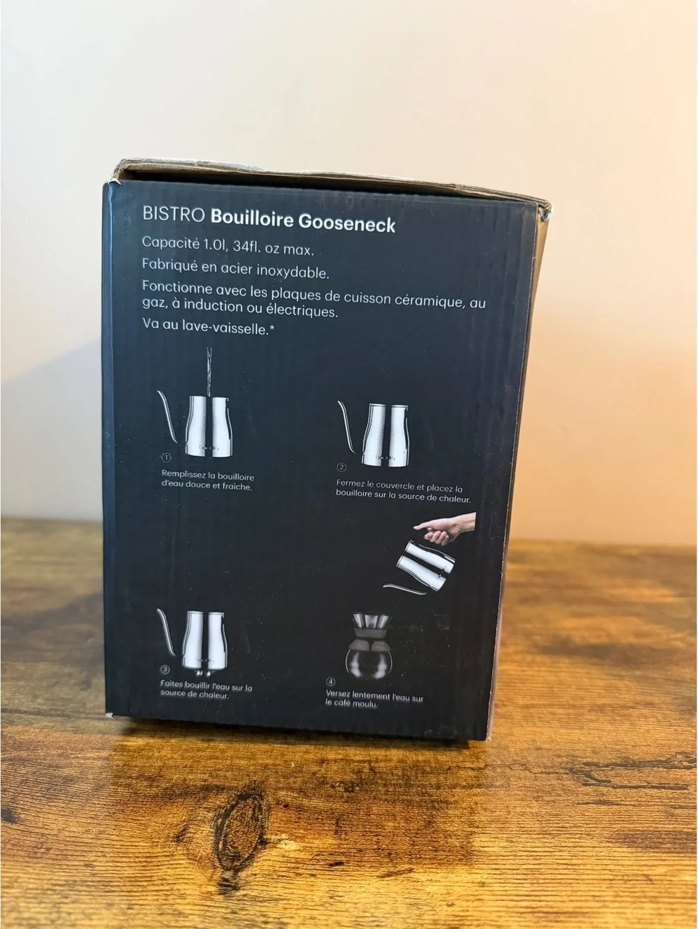 Bodum Bistro Gooseneck Water Kettle 1L Stainless Steel New